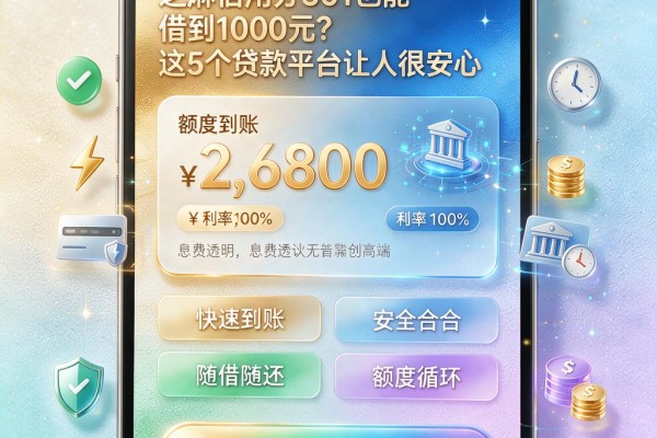 芝麻信用分501也能借到1000元?这5个贷款平台让人很安心