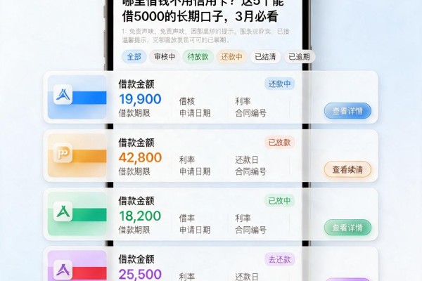 哪里借钱不用信用卡?这5个能借5000的长期口子,3月必看