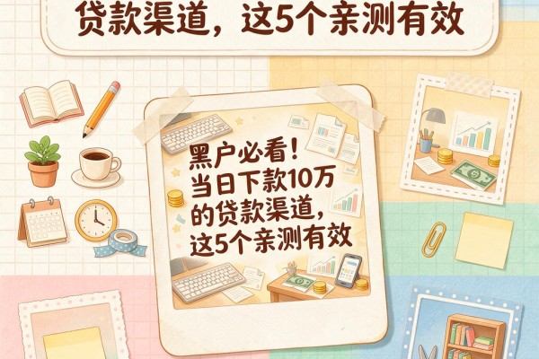 黑户必看!当日下款10万的贷款渠道,这5个亲测有效