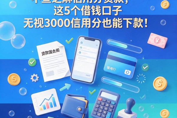 2026速览!不查芝麻信用分贷款,这5个借钱口子无视3000信用分也能下款