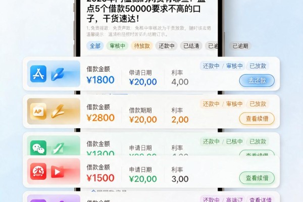 2026年门槛低的网贷有哪些?盘点5个借款50000要求不高的口子,干货速达!