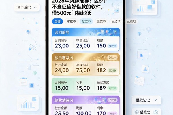 2026年新鲜推荐!这5个不查征信好借款的软件,借500元门槛超低