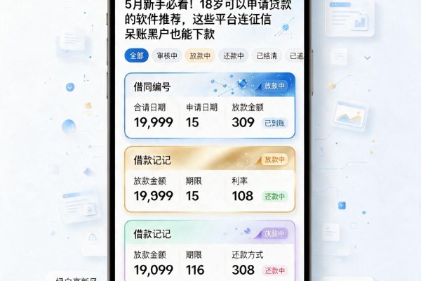 5月新手必看!18岁可以申请贷款的软件推荐,这些平台连征信呆账黑户也能下款