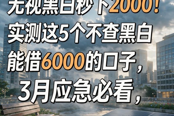 无视黑白秒下2000!实测这5个不查黑白能借6000的口子,3月应急必看