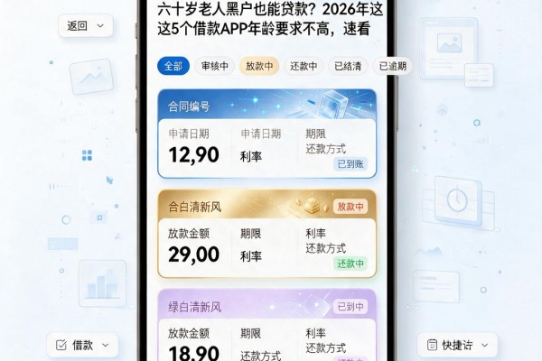 六十岁老人黑户也能贷款?2026年这5个借款APP年龄要求不高,速看
