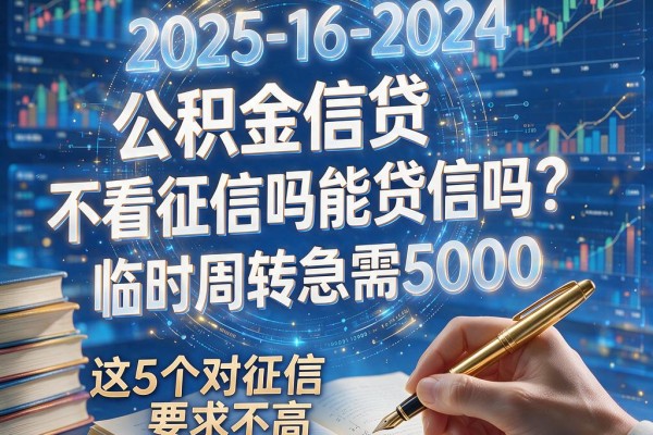 公积金信贷不看征信吗能贷款吗?临时周转急需5000,这5个对征信要求不高的借钱口子速看