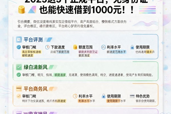 微信没身份证怎么借钱？2025这5个正规平台，无身份证也能快速借到1000元！