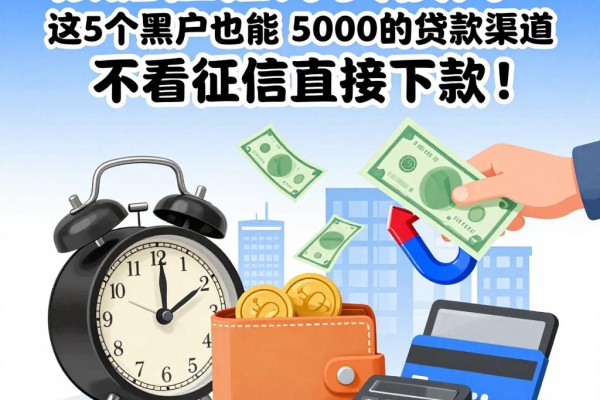 征信不好负债高?这5个黑户也能借5000的贷款渠道,不看征信直接下款!