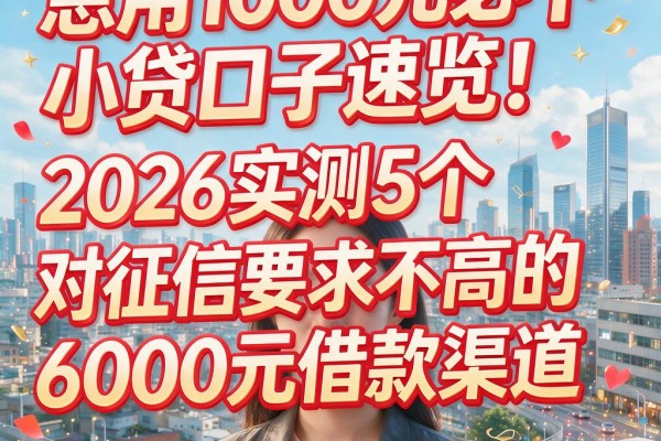 急用1000元必下小贷口子速览！2026实测5个对征信要求不高的6000元借款渠道