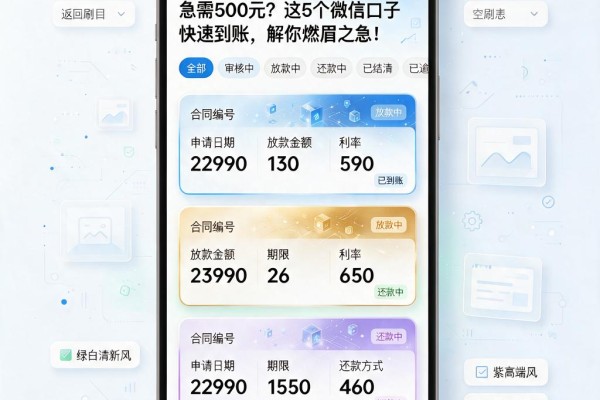 急需500元?这5个微信口子快速到账,解你燃眉之急!
