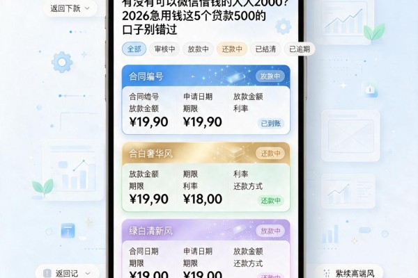有没有可以微信借钱的人人2000？2026急用钱这5个贷款500的口子别错过