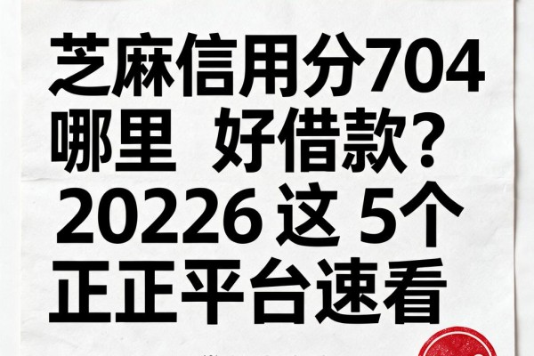 芝麻信用分704哪里好借款？2026这5个正规平台速看