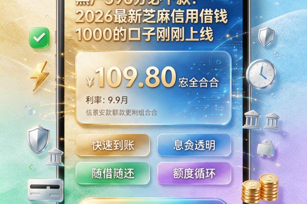 黑户596分必下款!2026最新芝麻信用借钱1000的口子刚刚上线