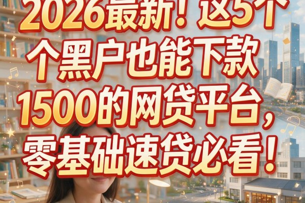 2026最新!这5个黑户也能下款1500的网贷平台,零基础速贷必看