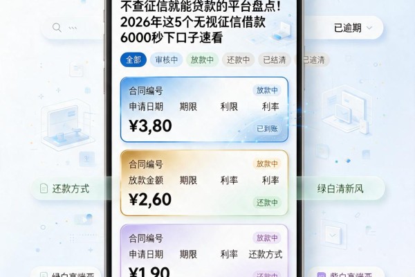 不查征信就能贷款的平台盘点！2026年这5个无视征信借款6000秒下口子速看