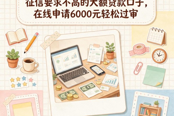 黑户必看！2026年这5个对征信要求不高的大额贷款口子，在线申请6000元轻松过审