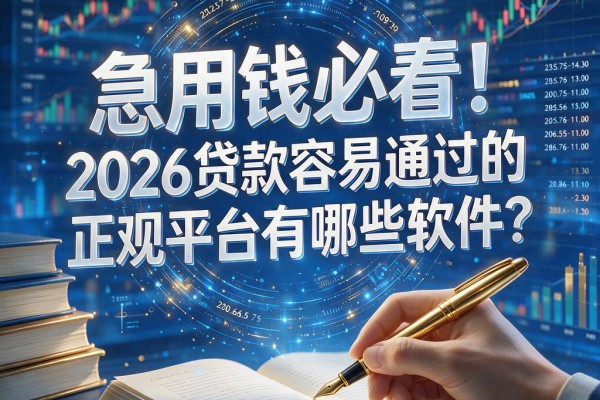 急用钱必看！2026贷款容易通过的正规平台有哪些软件？这5个救急网贷普通人也能轻松下款