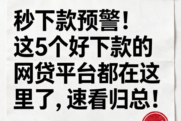 秒下款预警！这5个好下款的网贷平台都在这里了，速看归总！