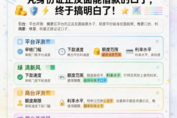 急用钱必看！2026年实测5个凭身份证正反面能借款的口子，终于搞明白了