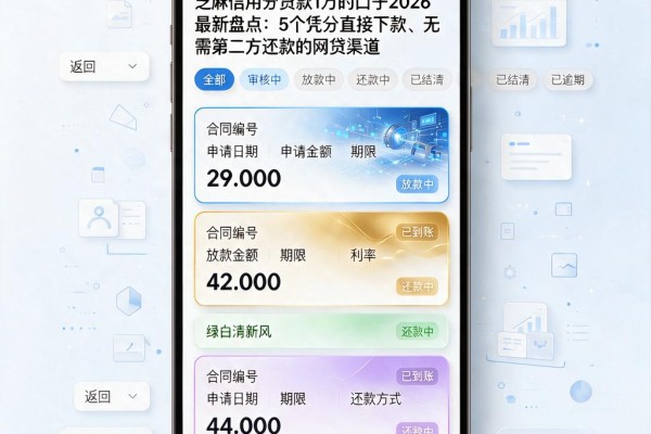 芝麻信用分贷款1万的口子2026最新盘点:5个凭分直接下款、无需第二方还款的网贷渠道