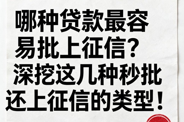 哪种贷款最容易批上征信?深挖这几种秒批还上征信的类型!