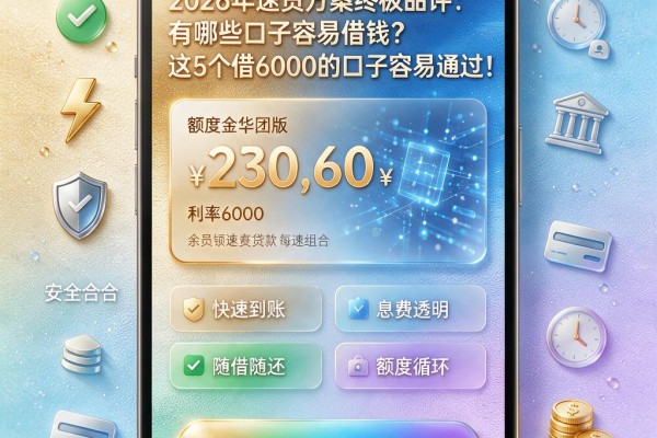 2026年速贷方案终极品评:有哪些口子容易借钱?这5个借6000的口子容易通过!