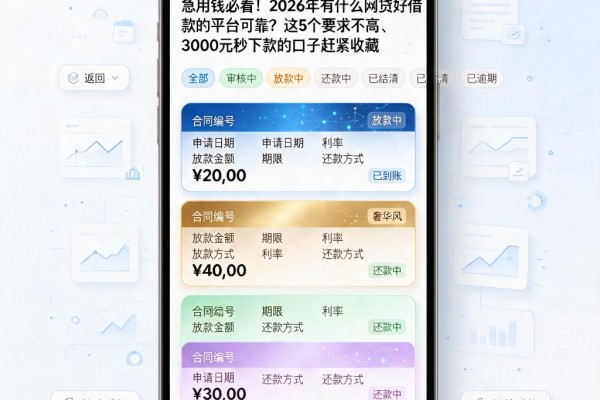 急用钱必看!2026年有什么网贷好借款的平台可靠?这5个要求不高、3000元秒下款的口子赶紧收藏