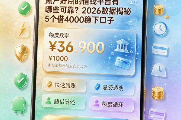 黑户好点的借钱平台有哪些可靠?2026数据揭秘5个借4000稳下口子