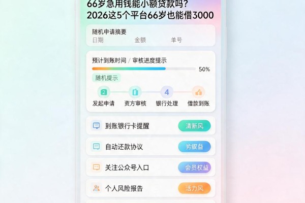 66岁急用钱能小额贷款吗？2026这5个平台66岁也能借3000