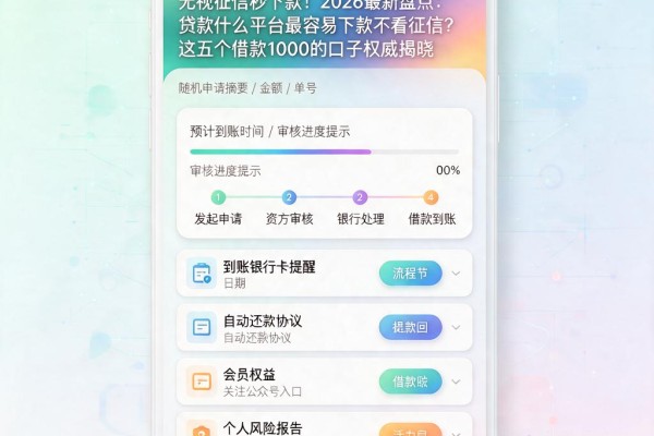 无视征信秒下款！2026最新盘点：贷款什么平台最容易下款不看征信？这五个借款1000的口子权威揭晓