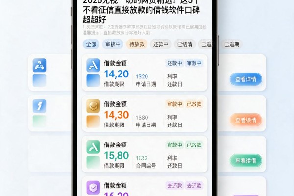 2026无视一切的网贷精选！这5个不看征信直接放款的借钱软件口碑超好