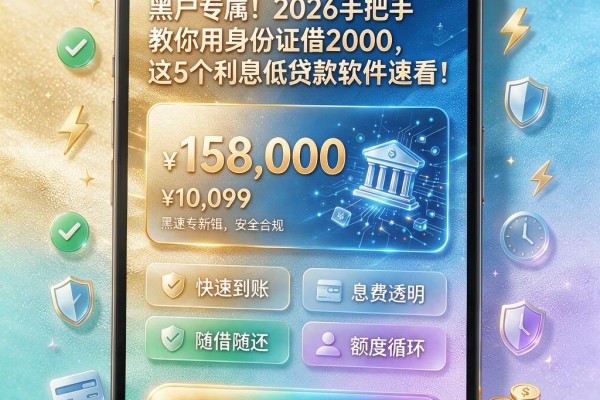 黑户专属！2026手把手教你用身份证借2000，这5个利息低贷款软件速看