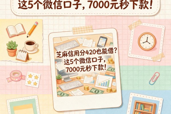 芝麻信用分420也能借？这5个微信口子，7000元秒下款！