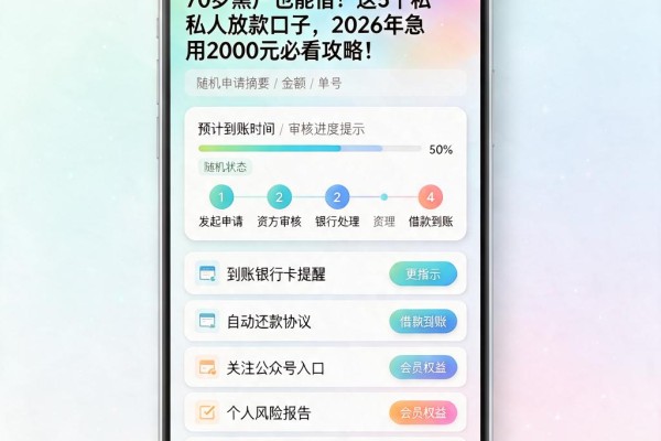 70岁黑户也能借!这5个私人放款口子,2026年急用2000元必看攻略