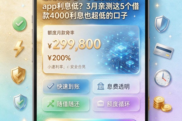 急用钱必看!小额贷款哪个app利息低?3月亲测这5个借款4000利息也超低的口子