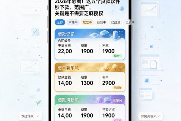 2026年必看!这五个贷款软件秒下款、范围广,关键是不需要芝麻授权