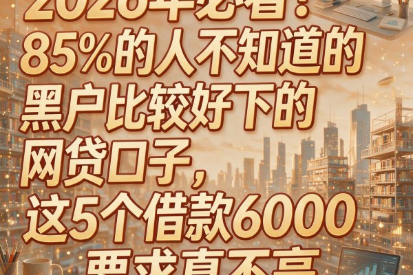 2026年必看!85%的人不知道的黑户比较好下的网贷口子,这5个借款6000要求真不高
