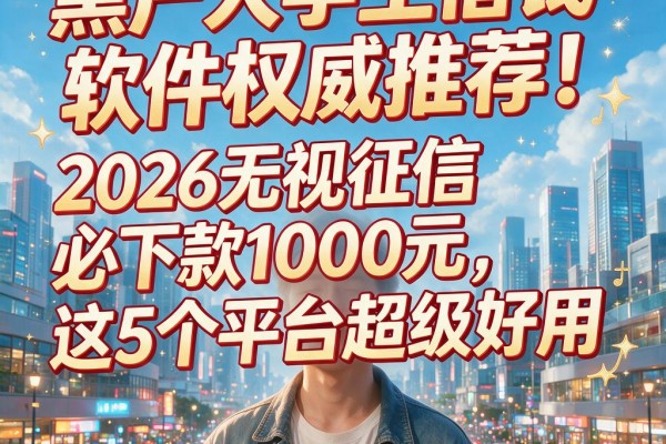 黑户大学生借钱软件权威推荐!2026无视征信必下款1000元,这5个平台超级好用