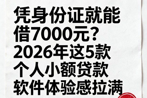 凭身份证就能借7000元?2026年这5款个人小额贷款软件体验感拉满