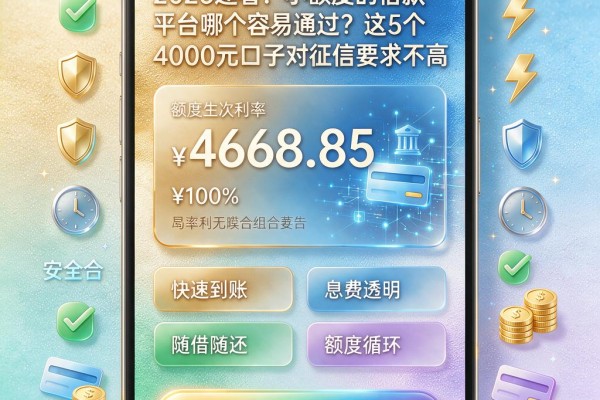 2026速看!小额度的借款平台哪个容易通过?这5个4000元口子对征信要求不高