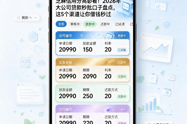 芝麻信用分高必看!2026年大公司贷款秒批口子盘点,这5个渠道让你借钱秒过