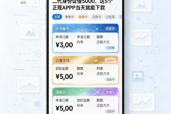 二代身份证借5000,这5个正规APP当天就能下款
