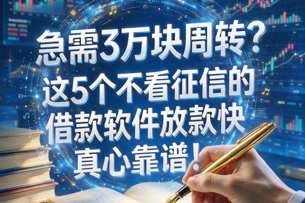 急需3万块周转？这5个不看征信的借款软件放款快，真心靠谱！