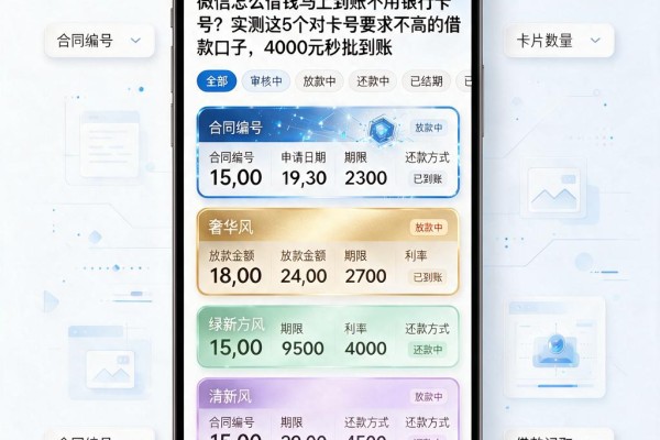 微信怎么借钱马上到账不用银行卡号?实测这5个对卡号要求不高的借款口子,4000元秒批到账