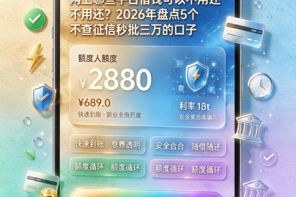 网上哪些平台借钱可以不用还?2026年盘点5个不查征信秒批三万的口子