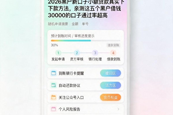 2026黑户新口子小额贷款真实下款方法，亲测这五个黑户借钱30000的口子通过率超高