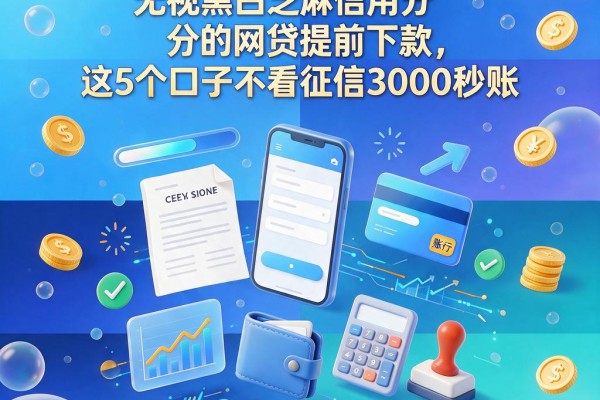 2026最新!无视黑白芝麻信用分的网贷提前下款,这5个口子不看征信3000秒账
