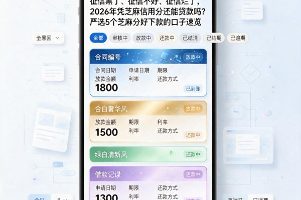 征信黑了、征信不好、征信烂了，2026年凭芝麻信用分还能贷款吗？严选5个芝麻分好下款的口子速览