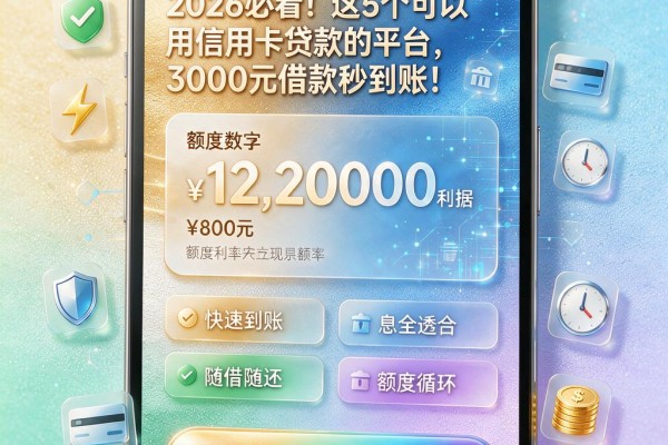 2026必看!这5个可以用信用卡贷款的平台,3000元借款秒到账!