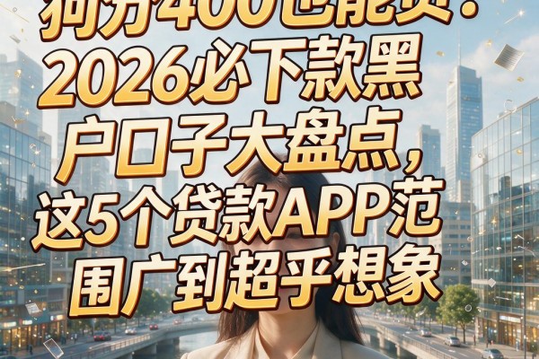 狗分400也能贷!2026必下款黑户口子大盘点,这5个贷款APP范围广到超乎想象